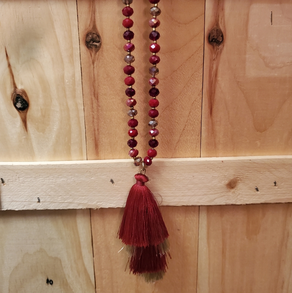 Red Glass Bead Necklace